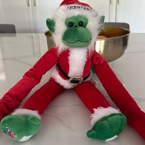 .Santa Chargers stuffed monkey. Comes with Velcro and can be hung anywh…
